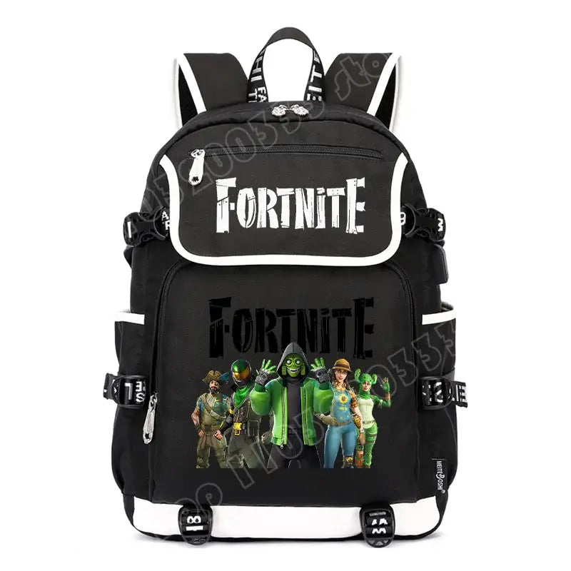 Zaino Fortnites di grande capienza, borsa a tracolla casual con porta USB, unisex, in stile anime, zaino scolastico per studenti, nuovo e alla moda, regalo di cancelleria