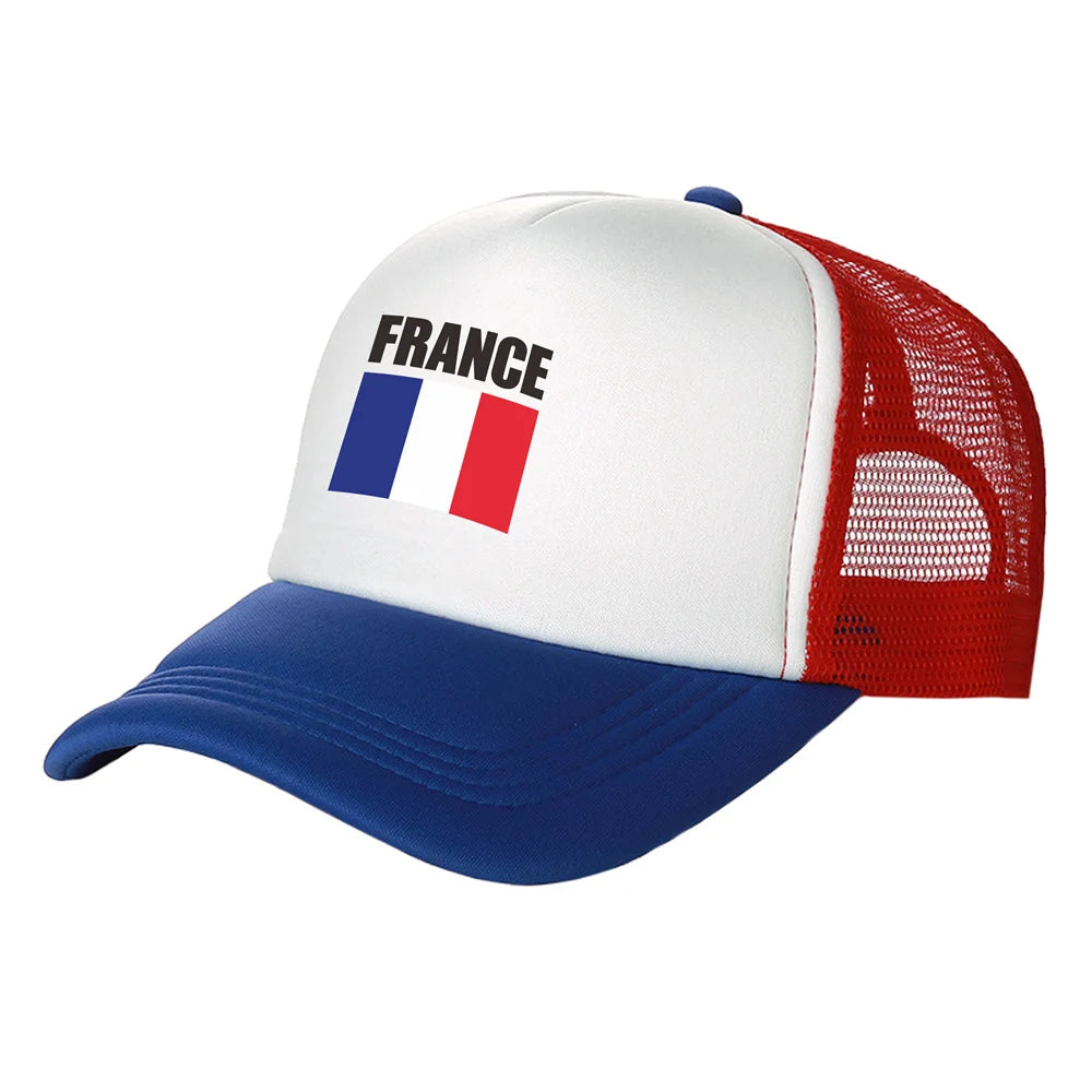 Cappelli trucker Francia alla moda, cappelli Francia cool, cappellino da baseball estivo da outdoor con rete parasole