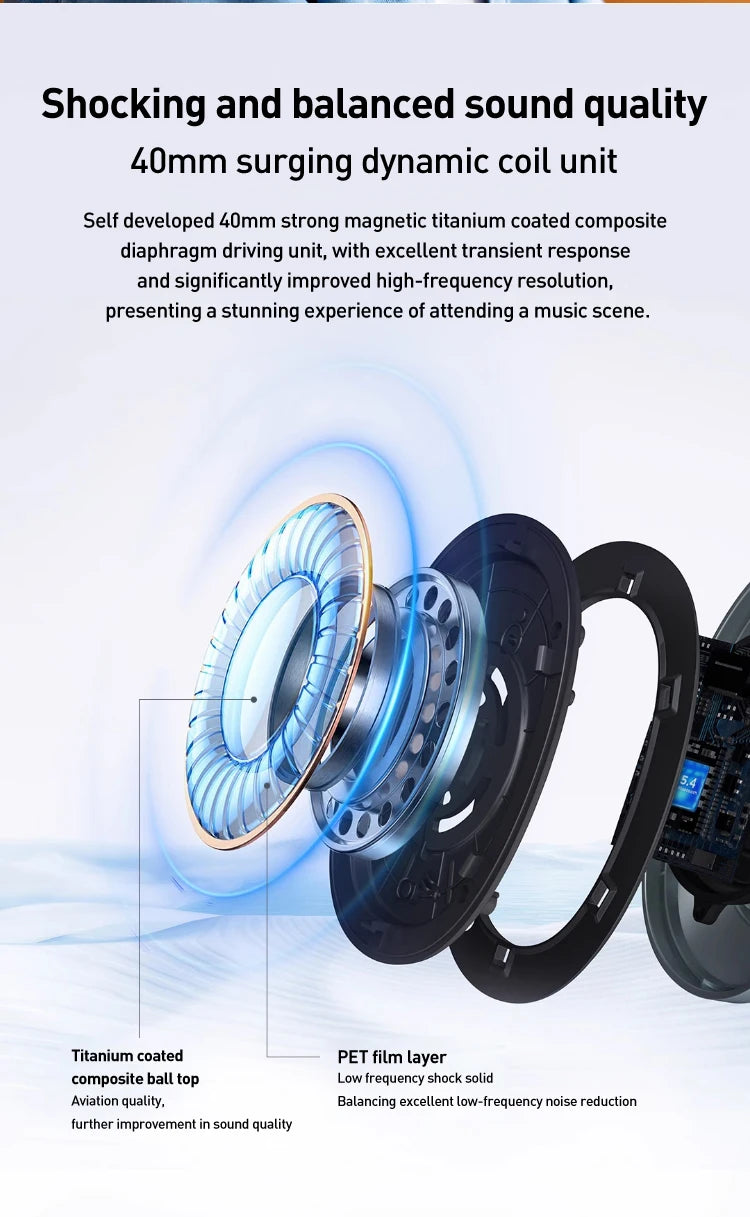 Cuffie wireless Bluetooth con cancellazione del rumore 1MORE SonoFlow S 42dB ANC Audio Hi-Res 90H di autonomia headset over-ear