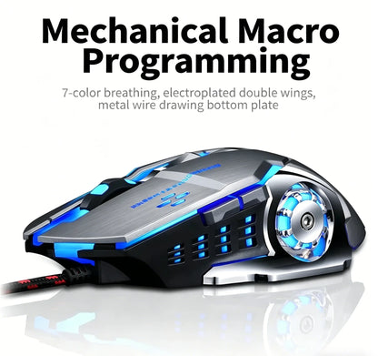 RGB Dual-Mode Wired Mouse 2.4G Wireless Mouse Gaming Mouse Rechargeable Silent Mouse 3600 DPI Adjustable Mouse Mice for Laptop