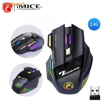 Wireless Mouse Bluetooth Wireless Mouse Rechargeable Computer Mouse Gamer Ergonomic Gaming Mouse RGB Backlit Silent Mice For PC