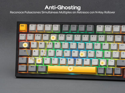 Layout ISO-ES EPOMAKER X AJAZZ AK820 PRO 75% spagnolo, tastiera meccanica cablata/2.4GHz/BT con schermo e manopola per PC/Mac