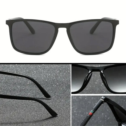 Classic Square Men's Sunglasses Comfortable Lightweight Black Frame Glasses Ideal for Travel Photography Gifts