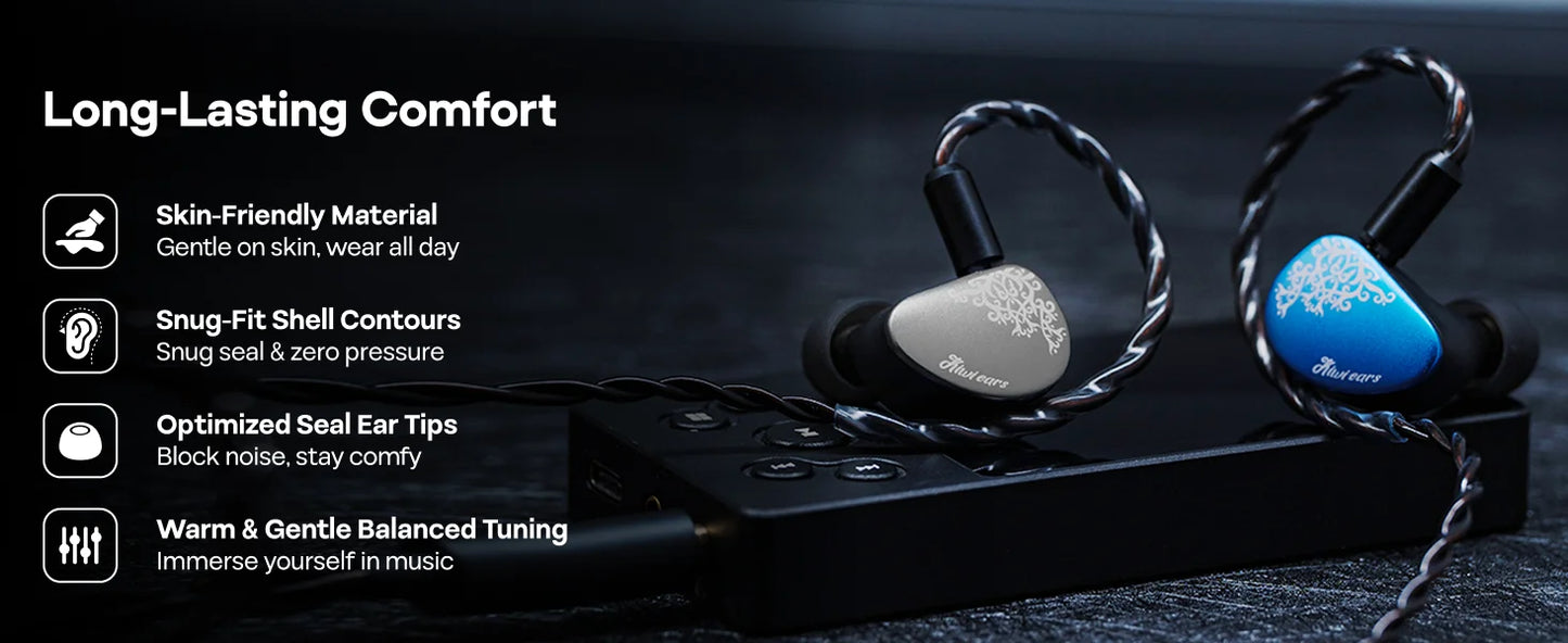Auricolari HiFi IEM Linsoul Kiwi Ears Cadenza II con driver dinamico in titanio da 10mm, KARS 2.0 e cavo removibile