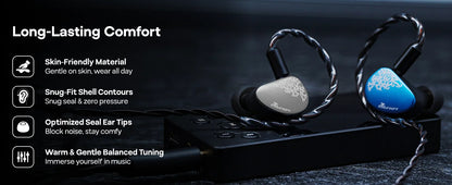 Auricolari HiFi IEM Linsoul Kiwi Ears Cadenza II con driver dinamico in titanio da 10mm, KARS 2.0 e cavo removibile