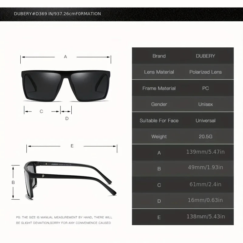 DUBERY Polarized UV400 Protection Sunglasses For Men And Women 8 Colors Model 369