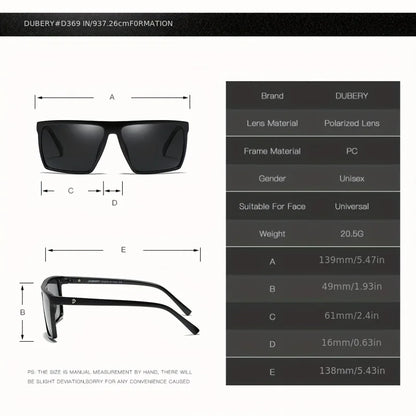 DUBERY Polarized UV400 Protection Sunglasses For Men And Women 8 Colors Model 369