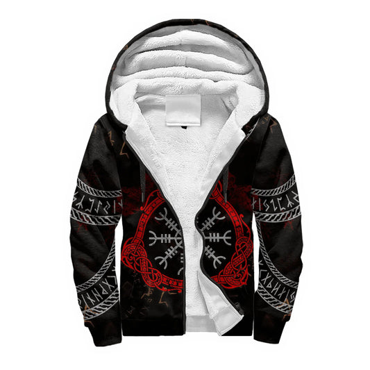 Mjolnir Odin Raven Wolf Tattoo 3D Printed Mens Winter Thicker Zip Hoodie Unisex Casual Hooded Tracksuit Warm Fleece Jacket KD16