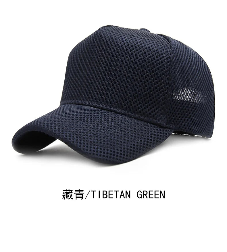 Big Head Plus Size Summer Mesh Baseball Cap for Men Women Trucker Breathable Hat Adjustable for Outdoor Sports Running