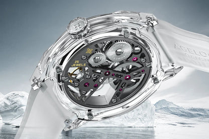 AGELOCER Limited Edition "Ice Never Melts" Free-sprung Crystal Tourbillon Watch Luxury Manual Mechanical Watches