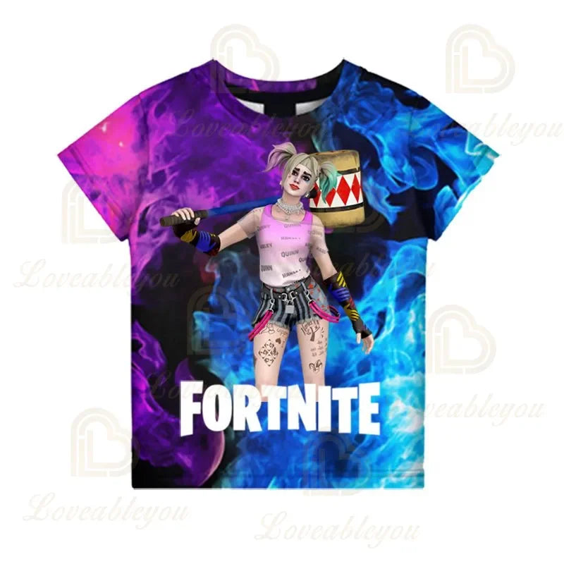 Camiseta 3D Fortnite Victory Game para bebé, ropa infantil Harajuku, camiseta para niños, diseño adorable Battle Royale Hero, tops para niños y niñas