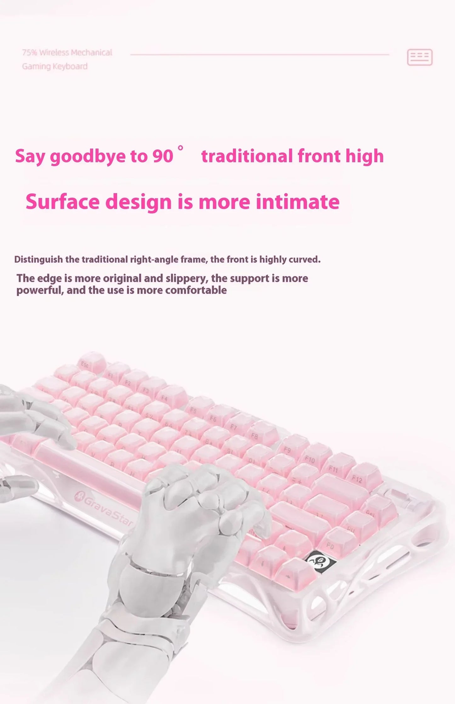 Mercury K1 Grava Star Breaking 75 RGB Mechanical Keyboard Gaming Bluetooth 2.4G Wired RGB Hotswap Gamer Non-contact Keyboard