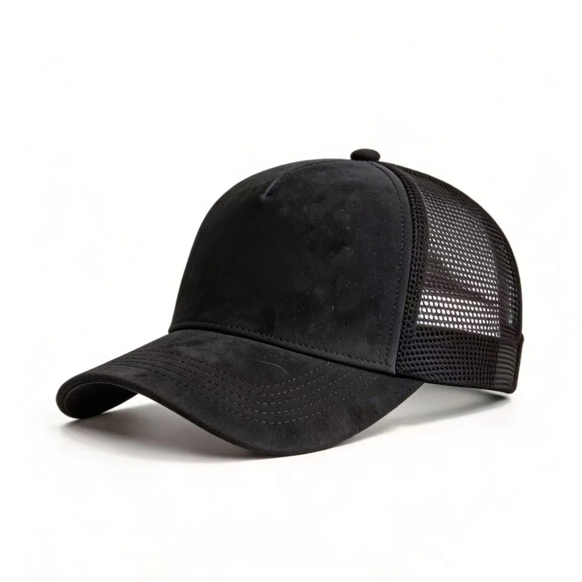 Vasaros tinklinė beisbolo kepurė moterims ir vyrams, vienspalvė suede kepurė su emblema, „snapback“ stiliaus kepurė, kasdienė, kvėpuojanti, unisex, gatvės stiliaus, hip-hopo ir „trucker“ stiliaus kepurės