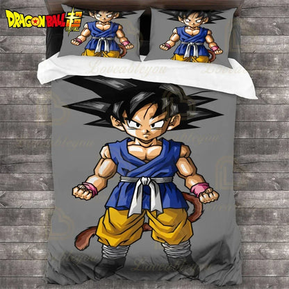 Dragon Ball Z Guko Kids Bedding Set Single King Size Duvet Cover with Quilt And Pillowcase Double Bed Linen for Bedroom Decor
