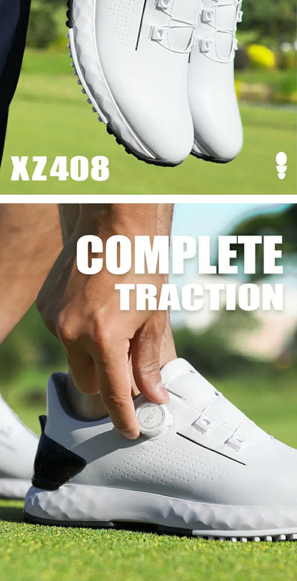 PGM Men's Golf Shoes Sneakers Comfortable Cushioning Knob Lace Waterproof and Anti Slip Height Increase XZ408
