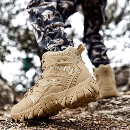 Stivali tattici da combattimento migliorati da uomo per outdoor e campeggio, antiusura, a risposta rapida, scarpe da trekking, pesca e caccia, sneakers da uomo