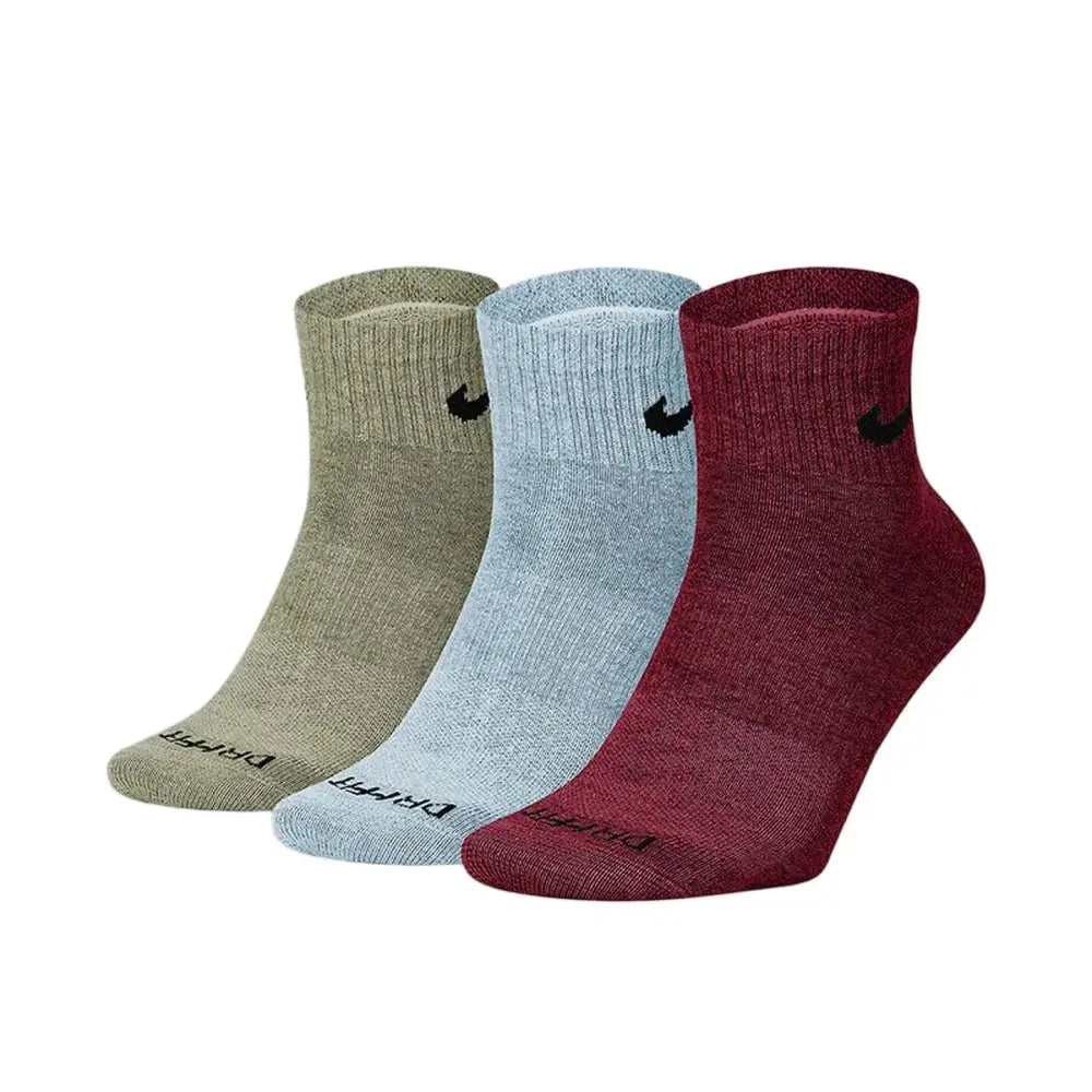 Nike 3-Pack Men's and Women's Thick-Pile Terry-Sole Sports Socks: Non-Slip, Comfortable, and Breathable SK0118-010