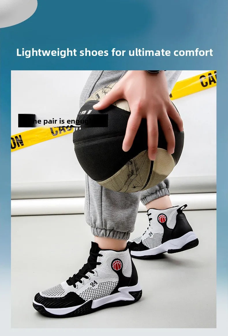 Große High-Top-Sportschuhe für Herren, lässig, atmungsaktiv und bequem, mit dicker Sohle – Basketballschuhe und Laufschuhe