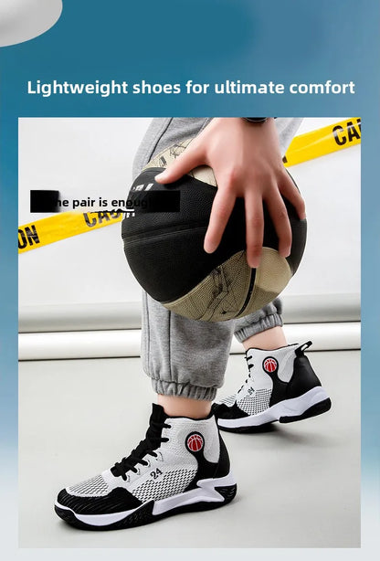 Große High-Top-Sportschuhe für Herren, lässig, atmungsaktiv und bequem, mit dicker Sohle – Basketballschuhe und Laufschuhe