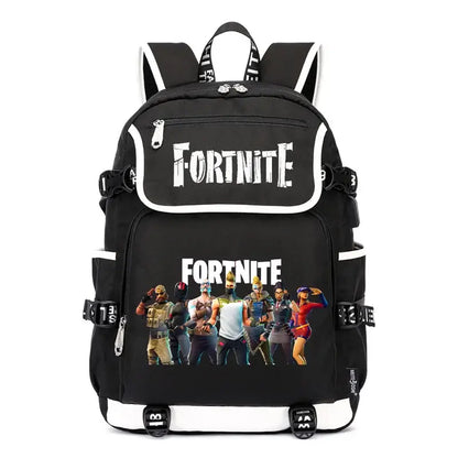 Zaino Fortnites di grande capienza, borsa a tracolla casual con porta USB, unisex, in stile anime, zaino scolastico per studenti, nuovo e alla moda, regalo di cancelleria