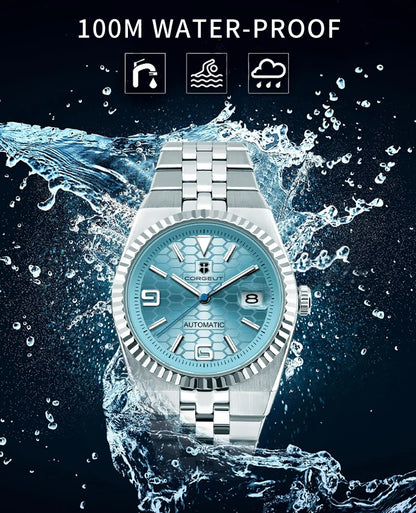Custom Pilot Watch NH35 Automatic Mechanical Men's Watch Sapphire Crystal Luminous 100M Water Resistant Cushion Case Dive Watch