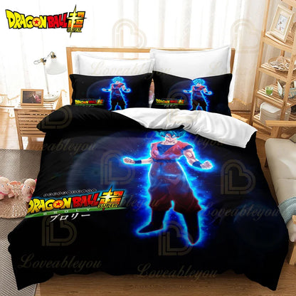 Dragon Ball Z Guko Kids Bedding Set Single King Size Duvet Cover with Quilt And Pillowcase Double Bed Linen for Bedroom Decor