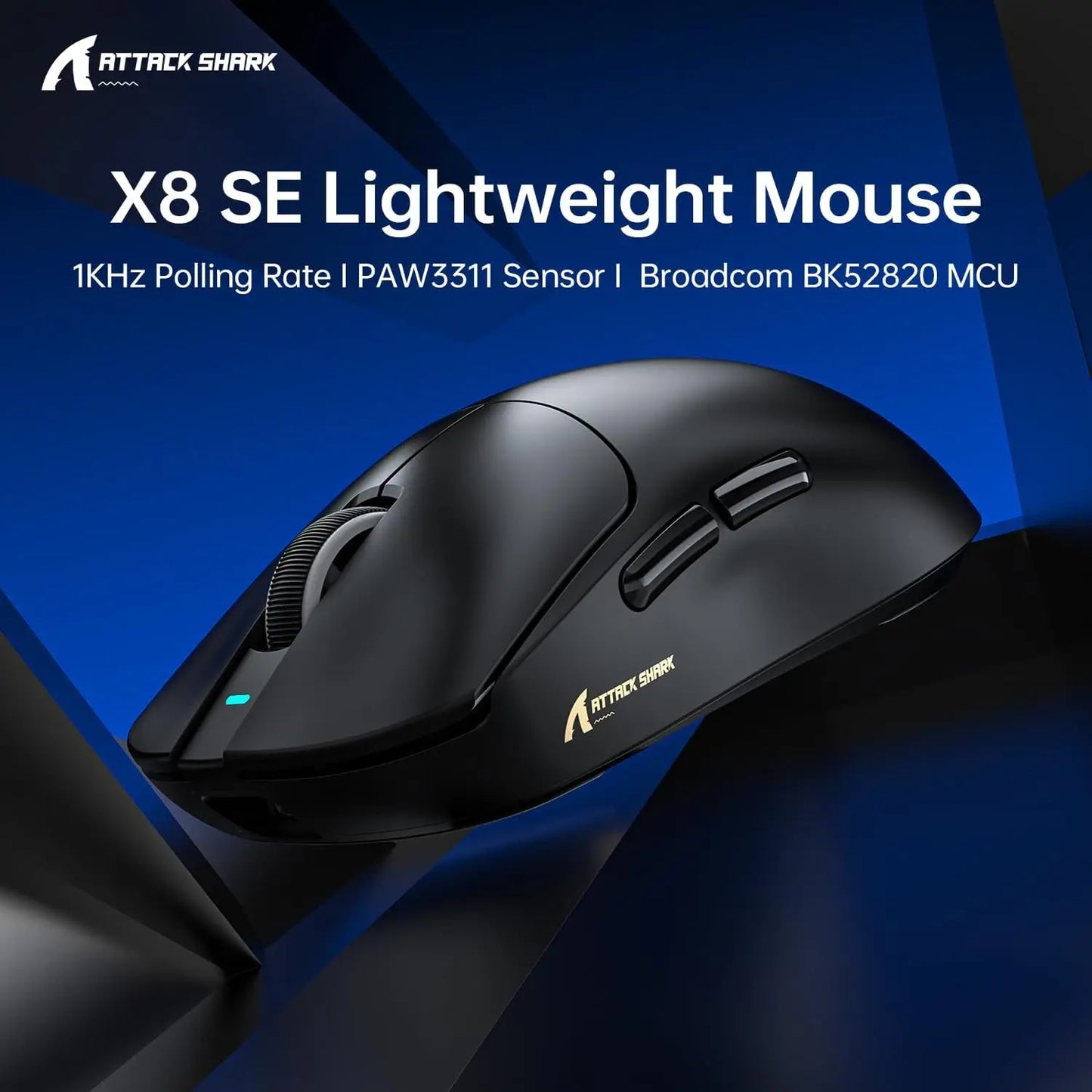 ATTACK SHARK X8 SE 55g Superlight Wireless Gaming Mouse,BK52820 Tri-Mode Mouse,25000DPI,500mAh Battery,5 Programmable Buttons