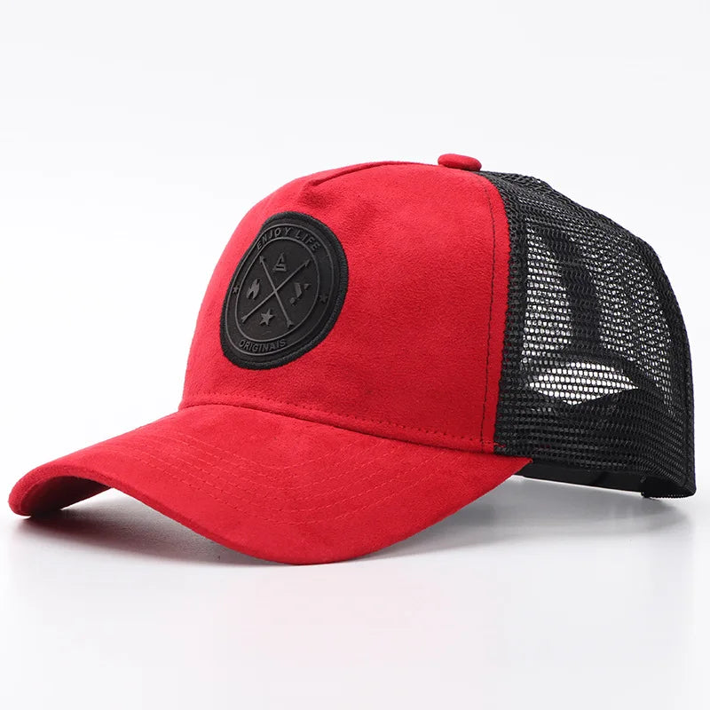 Letní síťovaná baseballová čepice pro ženy a muže s písmenkovou nášivkou, snapbacková čepice, ležérní, prodyšná, unisex, street, hip hop, trucker čepice