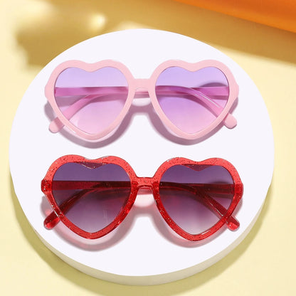 Stylish Kids rose pink Heart Sunglasses UV400 Protection Adjustable Frame for Boys Girls Baby Toddler 0-12 Years eyewear