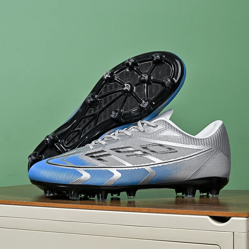Chaussures de football populaires à tige basse FG/TF, unisexe, pour terrain, entraînement rapide, crampons antidérapants à crampons longs