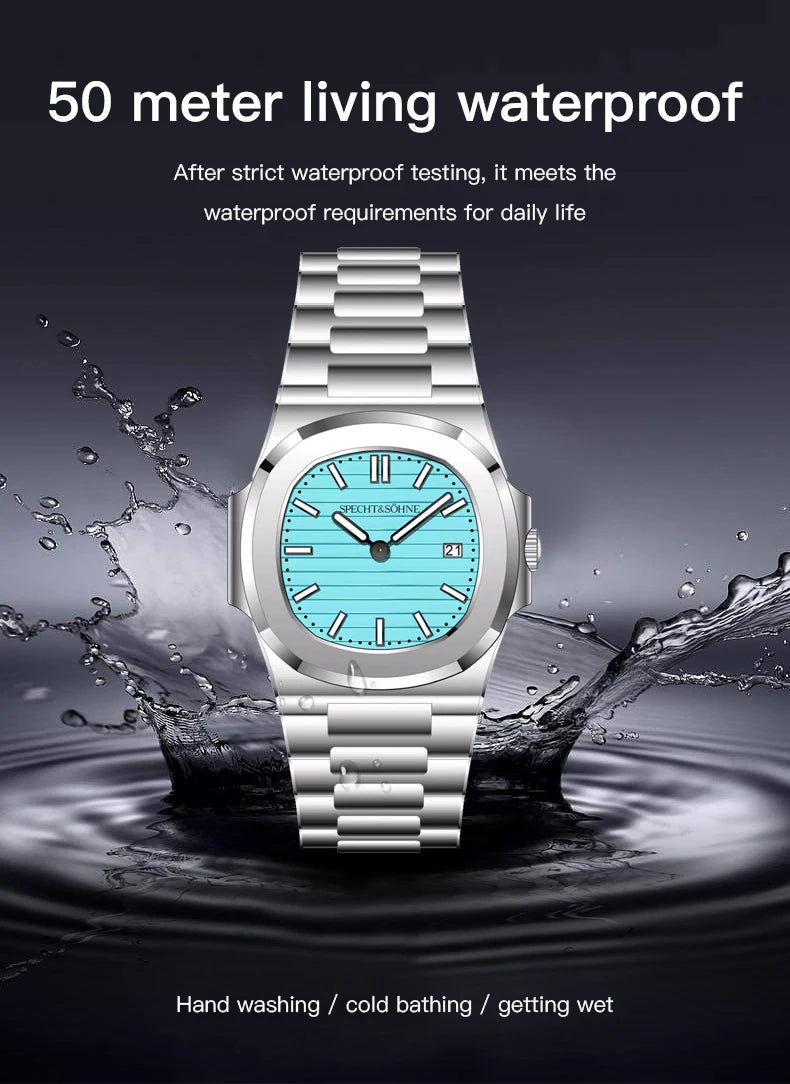 Specht & Söhne New Arrivals Mens Watch Rose Gold 5711 Classic Sports Watches Ultrathin Stainless Steel Sapphire 50M Waterproof