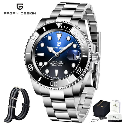 PAGANI DESIGN Men's Automatic Mechanical Watch PD1661 8215 Dive Stainless Steel Waterproof Clock Sapphire Reloj Hombre