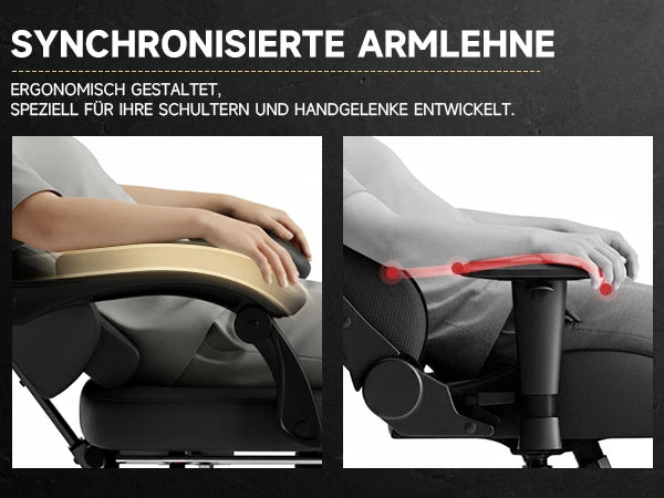 PINGGO Ergonomic Game Chair with Footrest Massage PVC Leather Office Chair for PC Gaming Weight Capacity 150kg