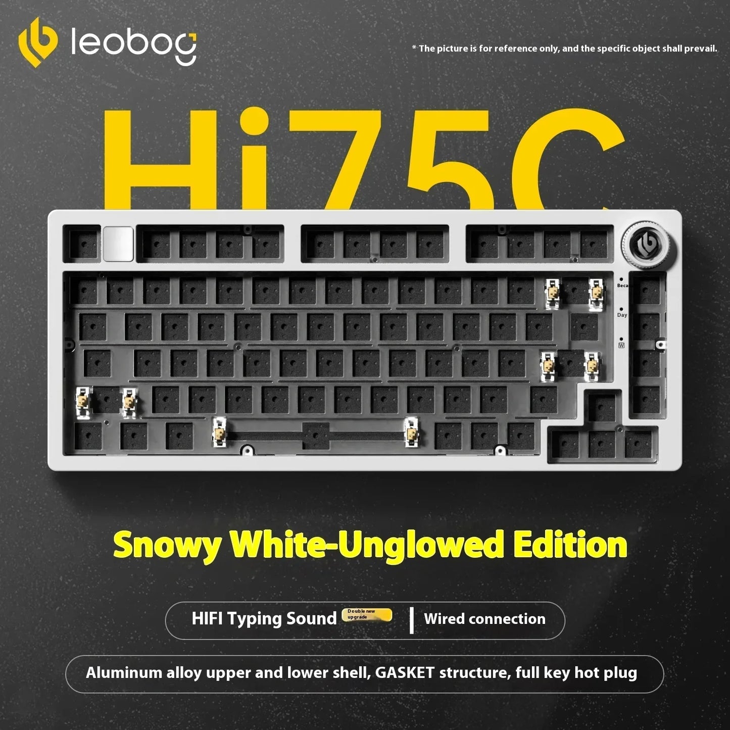 LEOBOG Hi75C Mechanische Tastatur 3Mode/Kabelgebundenes Kit Hot-Swap mit Drehknopf RGB Aluminiumlegierung Gasket Hi75C Tastatur-Kit PC Custom Geschenk