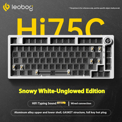 LEOBOG Hi75C Mechanische Tastatur 3Mode/Kabelgebundenes Kit Hot-Swap mit Drehknopf RGB Aluminiumlegierung Gasket Hi75C Tastatur-Kit PC Custom Geschenk