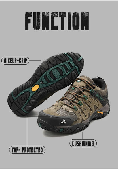 HIKEUP Herre-vandresko i ruskind, udendørssko, slidstærke herresko til trekking, vandring, jagt og taktiske sneakers