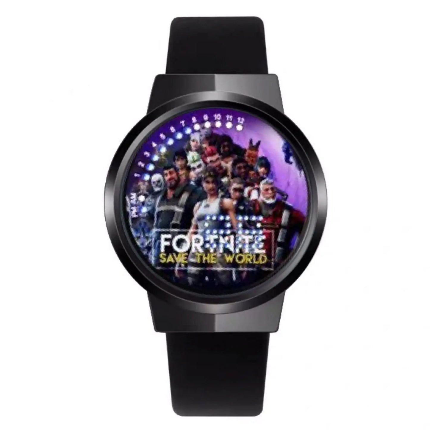Reloj Fortnite de moda cute, cartoon y kawaii personalizado con luz nocturna LED táctil, reloj electrónico para estudiantes, regalo para amigos