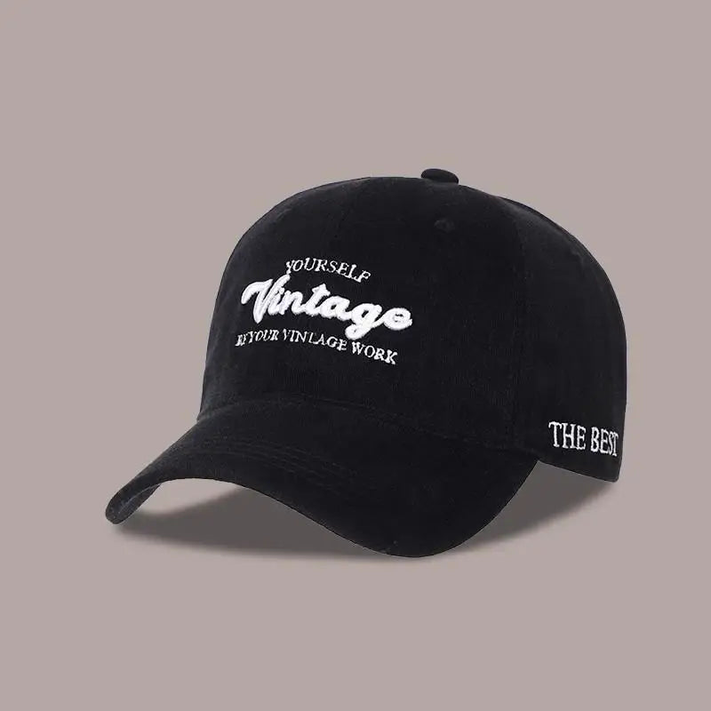 Baseball Caps Women Embroidered Letter Snapback Hats For Women Men Vintage Wide Brim Deep Top Sunscreen Sunshade Bone Cap