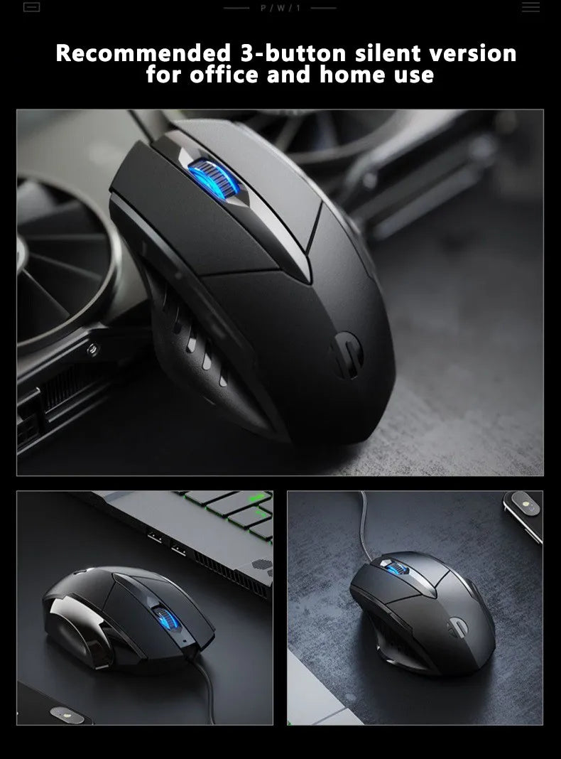 Inphic W1 Wired Gaming Mouse USB Esports Mouse with Adjustable DPI, Programmable Macro Buttons, Silent Click Office & Gaming Mouse