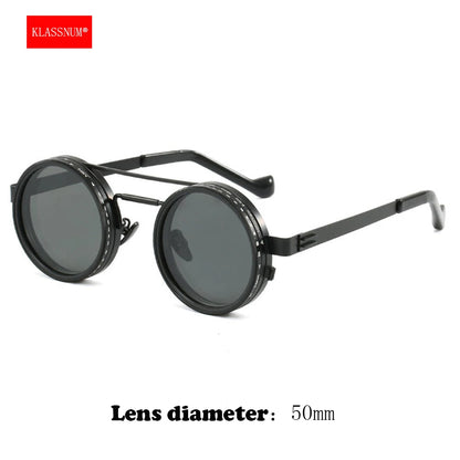 KLASSNUM Adjustable Sunglasses Men Nd Filter Glasses ND9 Speed Dimming Sun Glasses Round Polarized Fishing Driving Eyewear 2026