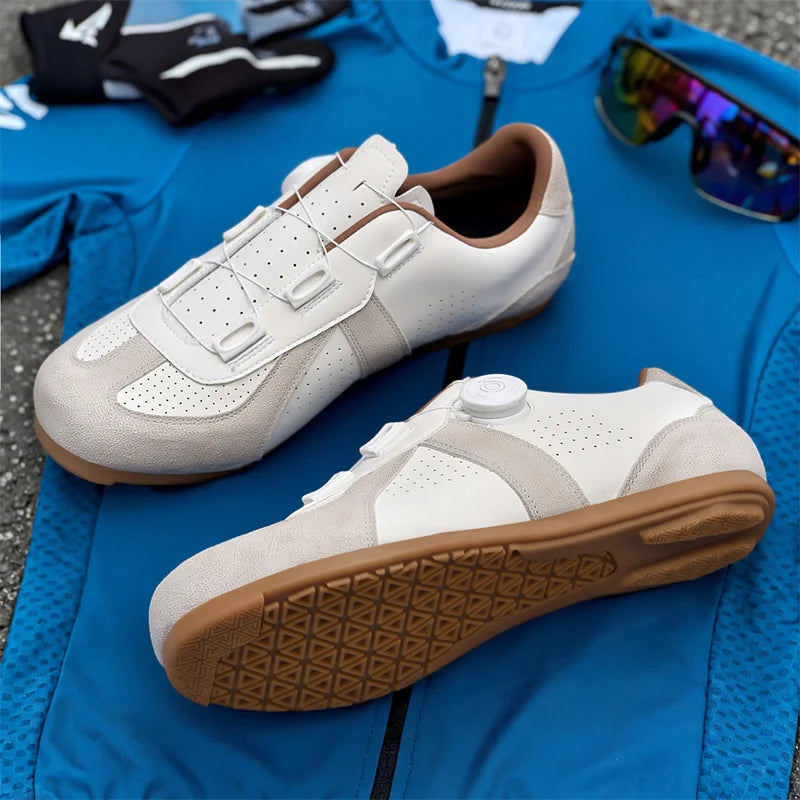 Women's non-lock mountain bike shoes, no cleats, road cycling RB speed rubber sole shoes, men's rubber sole cycling shoes