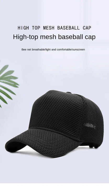 Big Head Plus Size Summer Mesh Baseball Cap for Men Women Trucker Breathable Hat Adjustable for Outdoor Sports Running