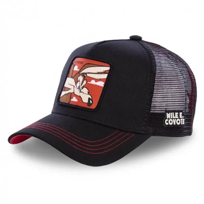 Hot Sale Unisex Anime Cartoon Cap High Quality Embroidered Patch Draw Baseball Cap Male Female Trucker Hat Mesh Hats Sun Hat