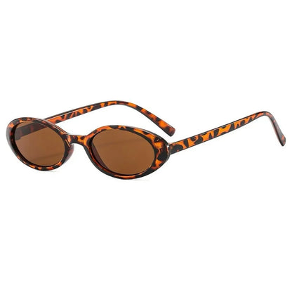 2PCS Plastic Small Frame Oval Classic Decorative Fashion Sunglasses For Outdoor Travel Driving Seaside Holidays