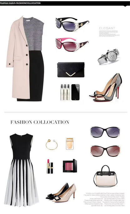New wraparound diamond metal shiny polarizing driving sunglasses, vintage fashion, personalized trend, hollow-out lace