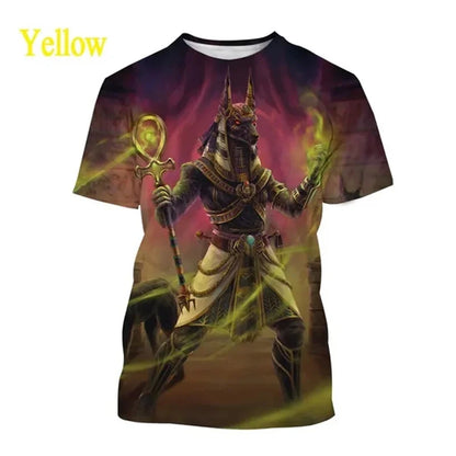 Grim Reaper Anubis Tee Shirts 3D Printed Ancient Egyptian God T Shirt Eye of Egypt Pharaoh Fashion Harajuku Short Sleeve T-shirt