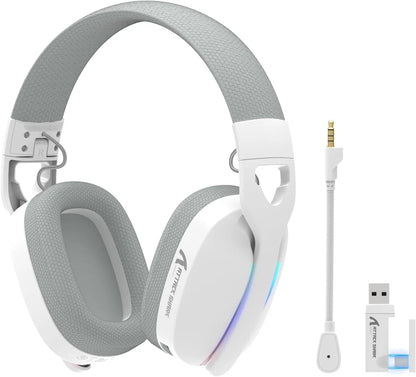 MAMBASNAKE x ATTACK SHARK L90 RGB kabelloses Gaming-Headset – Tri-Mode Bluetooth 2.4G kabellos & kabelgebunden, faltbare Gaming-Kopfhörer mit abnehmbarem Mikrofon