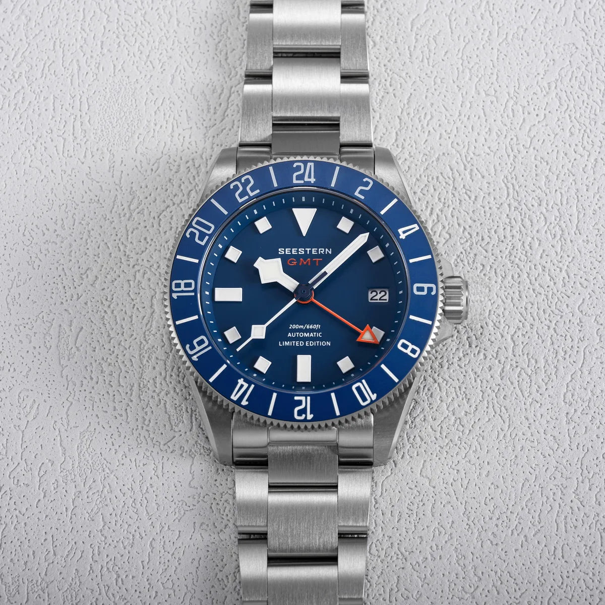 SEESTERN Diver Man Watch Titanium Automatic GMT Mechanical Wristwatch NH34 Movement Sapphire Crystal 20ATM Waterproof Lume S462