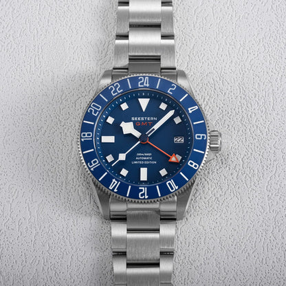SEESTERN Diver Man Watch Titanium Automatic GMT Mechanical Wristwatch NH34 Movement Sapphire Crystal 20ATM Waterproof Lume S462