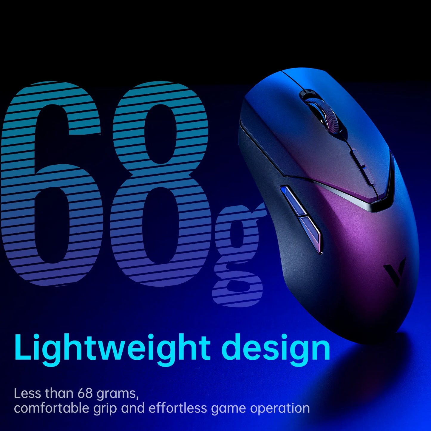 Ratón gaming inalámbrico Rapoo VT9PRO PAW3398 68g, con cable, programable, ergonómico, 26000DPI, recargable Type C, accesorio para PC gamer